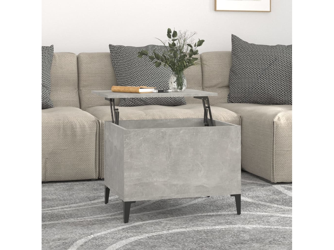 Mesa de Centro de Apoyo 60X44,5X45 Cm Derivados Madera Gris Cemento