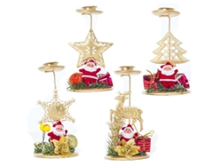 Portavelas Navideños Hechos A Mano Con Decoración De Papá Noel Y Muñeco De Nieve (reino Unido)