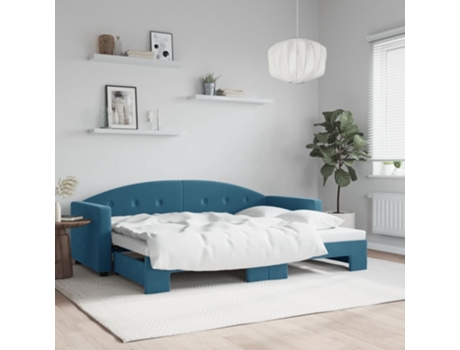 VIDAXL Sofá cama nido terciopelo azul 80x200 cm