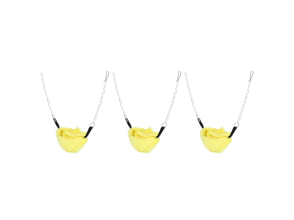 3 Conjuntos Cama Colgante Plátano Caliente Invierno Jaula Mascota Hamster Nido Dormitorio Amarillo