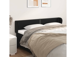 Cabecero De Cuero Sintético Negro 203x23x78/88 Cm