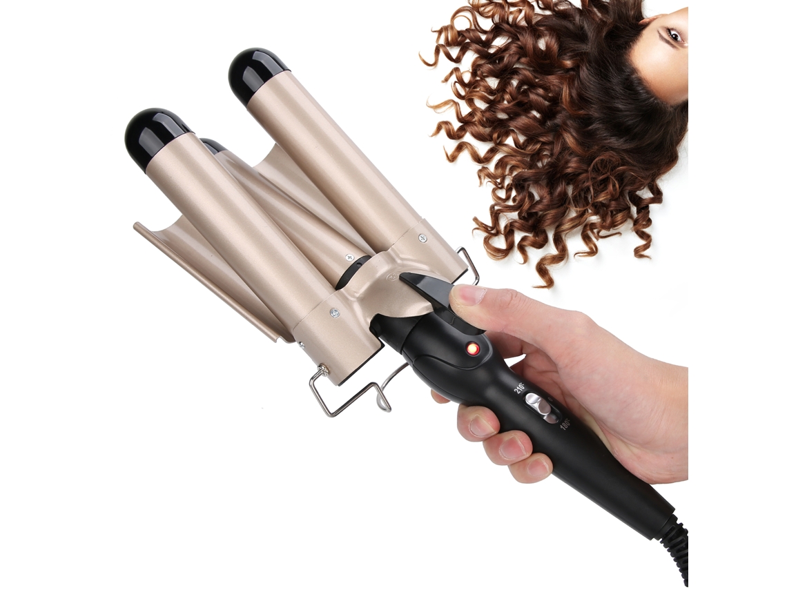 Plancha De Rizo De 3 Barricas Wand Ajustable Ondulador Crimper Herramienta De Peinado Eléctrico