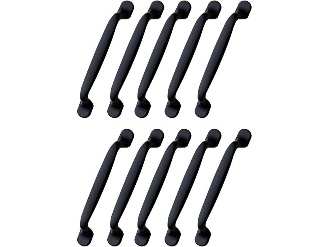 10 Mangoes De Armario Negro 96mm Distancia Central Para Muebles Modernos Dormitorio Cajones