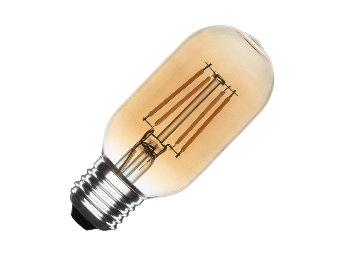 Bombilla E27 4W 470LM Regulable T45 Filamento Dorado Sin Parpadeo 2700K Blanco Cálido Ledkia