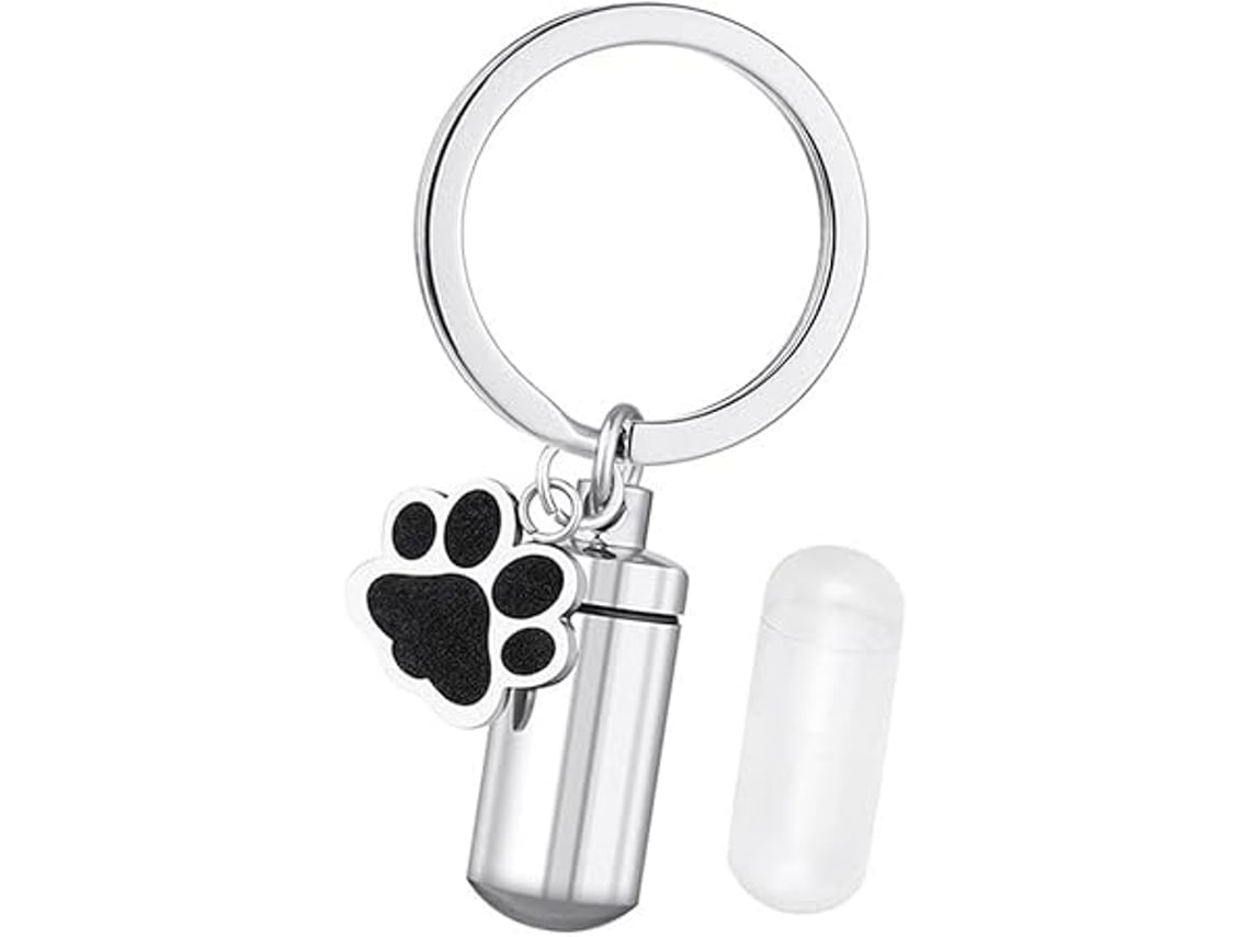 Llavero Incluye Una Urna Para Mascotas, Un Recuerdo, Un Contenedor Para Cenizas De Gato Y Un Colgante Conmemorativo Con La Huella De Una Pat