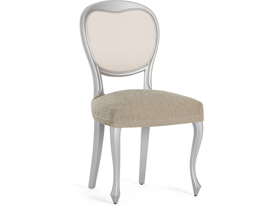 Funda de Silla EYSA Premium Troya Pack de 2 Fundas Tejido Multielástico (50 x 50 x 5 cm - Poliéster y Algodón - Visón)