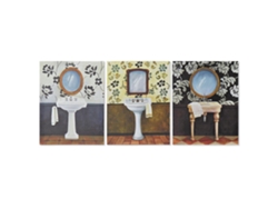 Pintura Dkd Home Decor Lienzo Baños 3 Pzas 30 X 1,8 X 40 Cm
