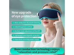 Masajeador de ojos, masajeador de conducción ósea, Bluetooth, masaje con compresas calientes, antifaz para ojos, Rosewell