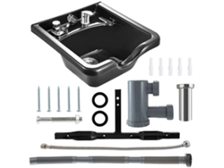 Conjunto de lavabo profesional ABS negro para salones de belleza Tekmaquinas