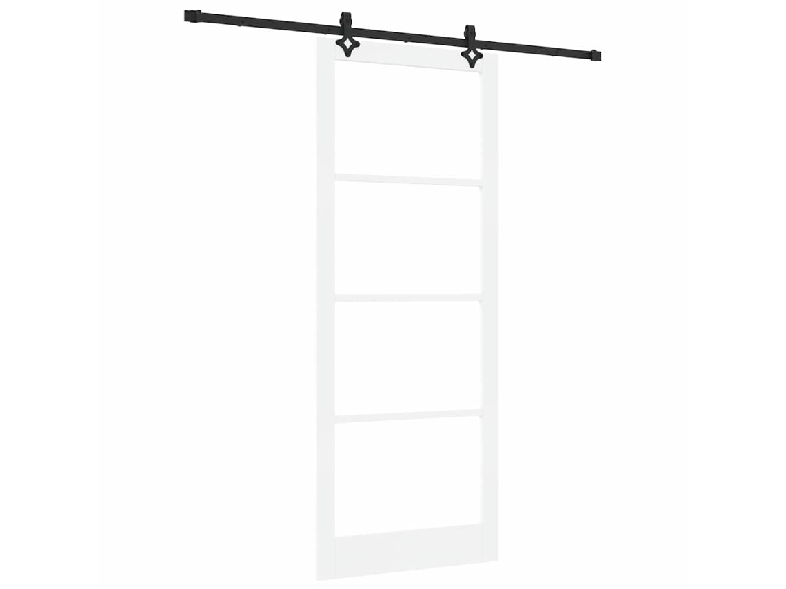 Puerta corredera Vidaxl con juego de herrajes de madera maciza de pino blanca