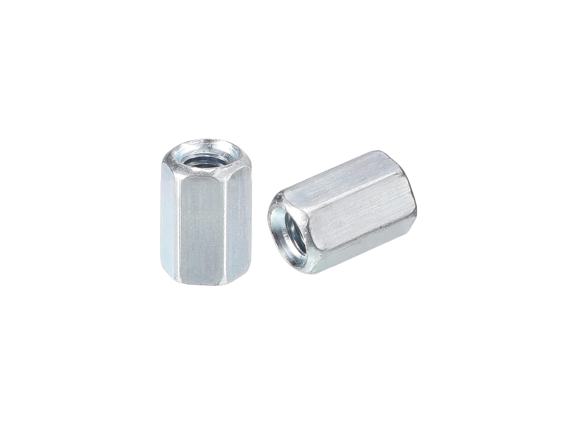 10 Tuercas Hexagonales Largas M5x8x10mm Para Acoplamiento - De Varilla Roscada Hexagonal De Acero...