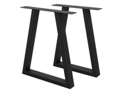 Set de 2 Patas de mesa industrial ECD 60 x 72 cm acero negro diseño en forma de H