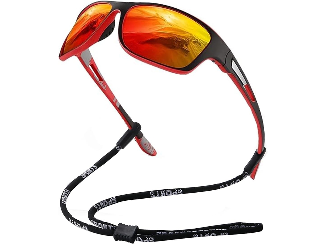 Gafas de sol deportivas polarizadas Csyy con protección UV400 para ciclismo, pesca, golf, running, conducción, esquí y senderismo, color rojo