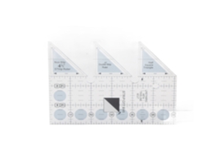 Regla Doble Acrílica Recta De 45/60/90 Grados Con Cuadrícula, Transparente, Antideslizante, Guía De Corte Triangular Para Costura Y Patchwork.
