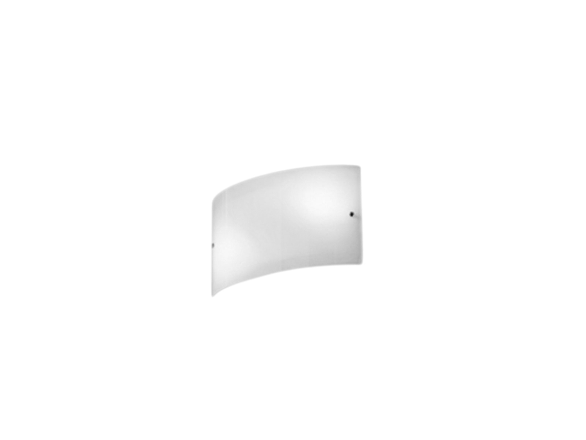 Lámpara de pared Michela grande de 35x10 cm, blanco brillante, 2x14, cristal curvado y base cromada, IP20, potencia máxima de 2x28 W, lámpara de pared elegante