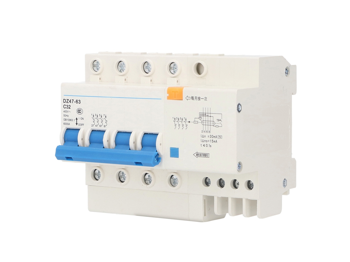 Mini Disyuntor Mcb 4p 32a 400v 6000a De Capacidad De Ruptura Para Uso Doméstico, Montaje En Riel Din.