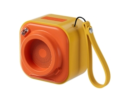 Altavoz Bluetooth inalámbrico Yunzii con forma de cámara retro, mini portátil, amarillo