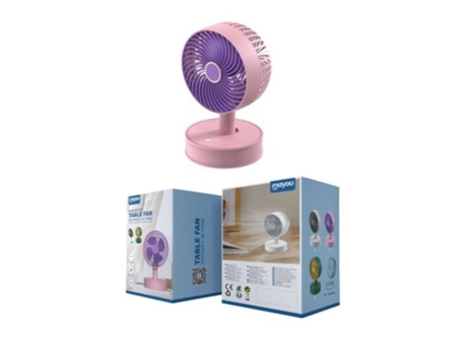 MAYOU Mini Ventilador De Mesa Portátil 3 Velocidades Sd2133 Rosa