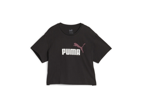 Camiseta de Niña PUMA Logo Cropped Naranja (9/10 años)