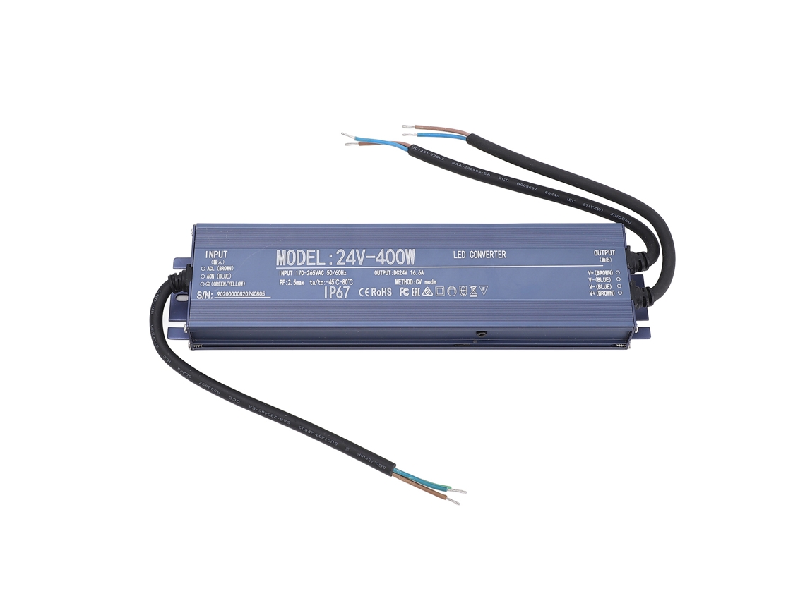 Fuente De Alimentación Led Impermeable Ip67 De 400 W, 24 V, 16,6 A, Voltaje Constante Ac170-265 V Con Chip De Protección.