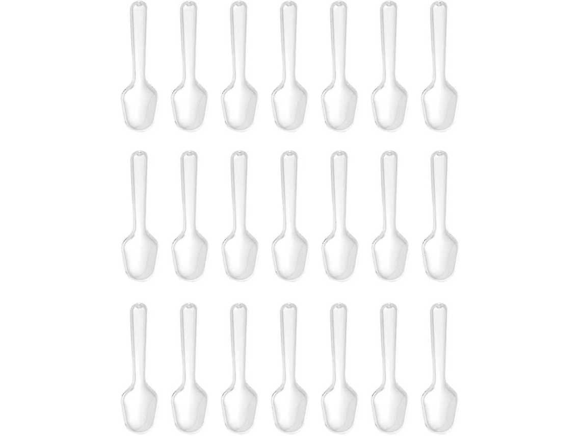 500 Cucharas Plásticas Desechables Transparentes Para Helado, Pudin, Jalea Y Postres Mini 7,5 Cm