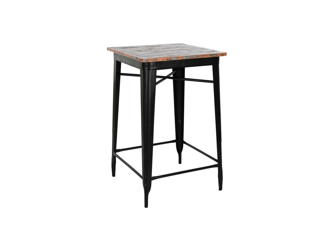 Mesa Bar Metal Madera 66x66x102cm
