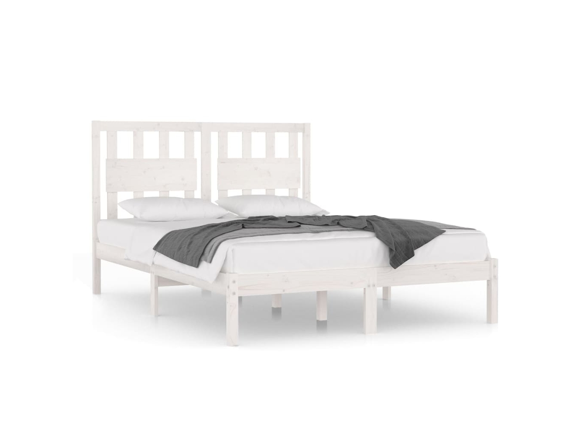 Maison Exclusive - Estructura Cama Doble Pequeña Sin Colchón Madera Maciza Blanco