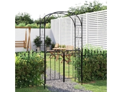Arco de jardín con puerta de acero negro (108 x 45 x 235 cm) DKD Home Decor