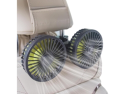 Ventilador Del Asiento Trasero Del Coche -5v-usb - Ventilador De Doble Cabeza - Velocidad Del Viento De 3 Velocidades, Rotación De 360°