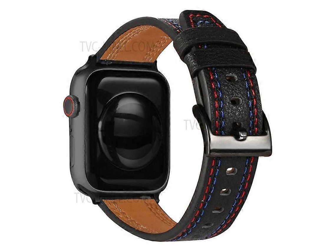 Correa de repuesto de cuero genuino para reloj inteligente compatible con Apple Watch Series 10 (42 mm), 9, 8, 7 (41 mm) y 6, 5 y 4 SE. Ly Ebike (2022)