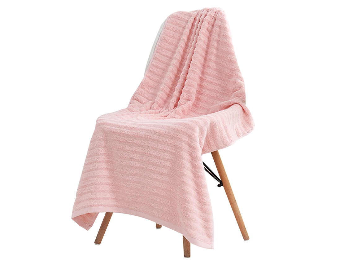 Juego de toallas Kofihety baño gruesas absorbentes algodón rosa - 3 piezas (70x140 cm)