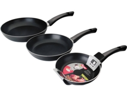 Set de 3 Sartenes Antiadherentes IBILI Indubasic aptas para inducción (18+22+26 cm) Sin PFOA