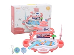 Jogo de Pesca Magnética Rebe para Crianças, Brinquedo Educativo Elétrico a Pilhas, Conjunto de Pesca Rosa