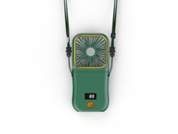Miniventilador Eifson recargable por USB de 3000 mAh con pantalla LED y 3 velocidades (verde)