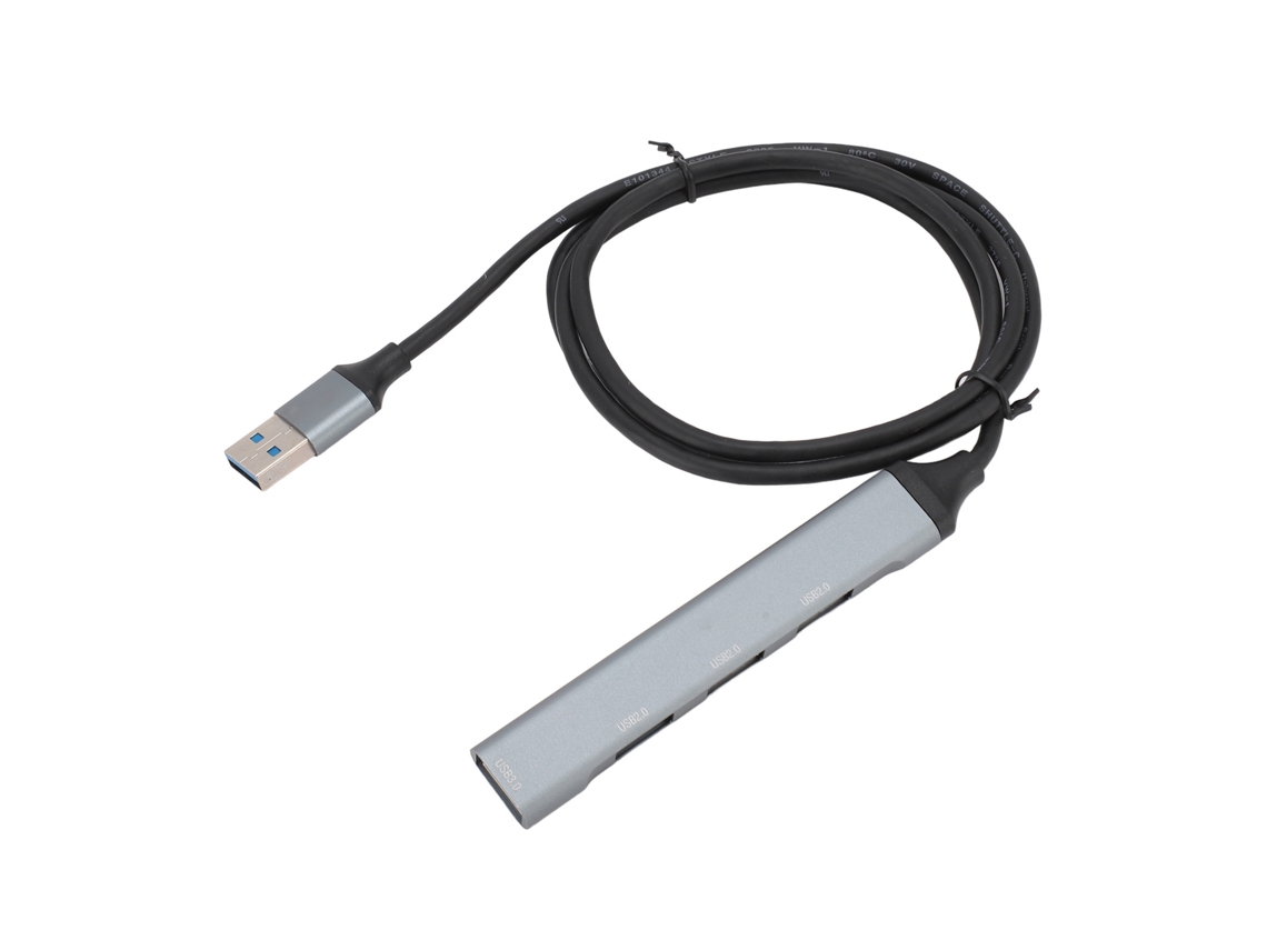 Concentrador Divisor Expander Usb 3.0 De 4 Puertos 5gbps De Alta Velocidad De Aleación De Aluminio Gris