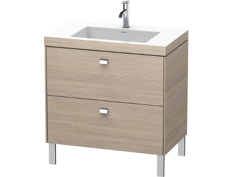 Lavabo para muebles DURAVIT Brioso c-bonded con base de 80,0x48,0 cm 2 extraíbles sin rebosadero con banco para grifos 1 agujero para grifos