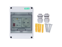Caja De Distribución Eléctrica Impermeable Con Disyuntor Mcb Rcbo Y 2 Tomas De Corriente Europeas De 250 Vca.