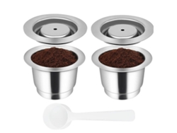 Pack 2 Cápsulas Reutilizables De Acero Inoxidable Para Cafetera Nespresso Pixie