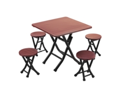 Conjunto De Mesa E Cadeiras Plegáveis De Miniatura Para Casa De Bonecas Em Escala 1:12