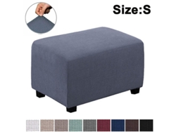 Rebe-protector De Pouf Elástico Impermeable Para Sala De Estar, Color Gris Oscuro, Tela De Poliéster Con Cinturón Elástico