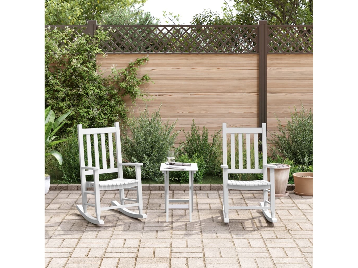 Mecedoras para niños 2 piezas Álamo macizo blanco Lovely Home