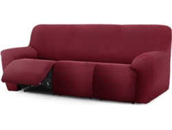 Funda de Sofá Relax Extensible 3 Plazas x 3 EYSA Premium Jaz Tejido Multielástico (200-260 cm - Poliéster y Algodón - Burdeos)