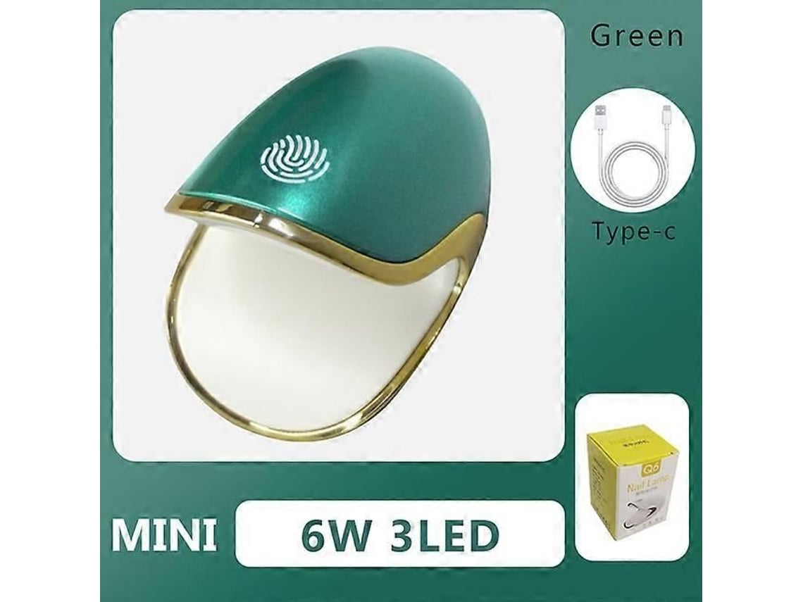 Lâmpada De Unhas Pequena E Fofa 6w Q6 3 Leds Secador De Unhas Lâmpada Led Uv Portátil