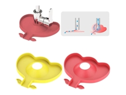 Alfombrilla de silicona para grifo Rebe-linjou, juego de 2 piezas, protector contra salpicaduras, para cocina y baño, con estampado floral rojo y amarillo.