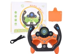 Volante De Simulação Com Som E Luz Brinquedo Educativo Infantil Inteligente Laranja