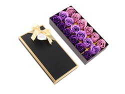 Jabón Artesanal De Rosas, Degradado Morado, Regalo Romántico Para Las Fiestas, Caja Decorativa