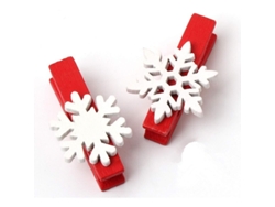 Pinzas De Madera Navideñas Con Diseño De Copo De Nieve Mini Para Tarjetas Fotos Manualidades 50 Unidades 3.5cm