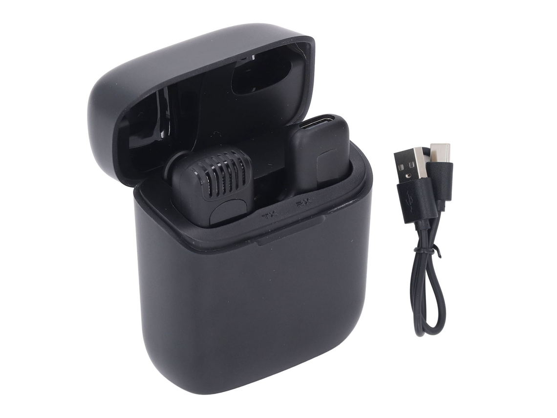 Sistema De Micrófono De Solapa Inalámbrico Usb-c Con Reducción De Ruido Y Estuche De Carga De 20 Metros.
