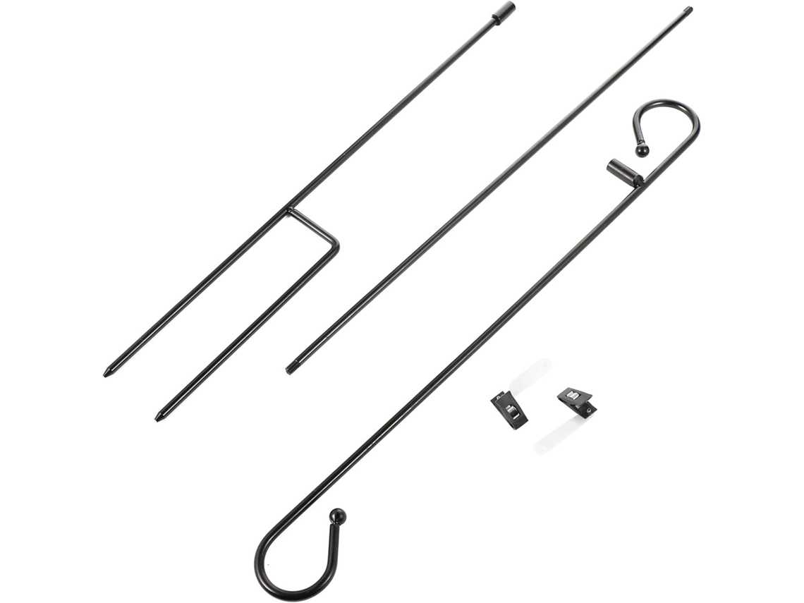Soporte De Aluminio Para Bandera De Jardín Con 2 Clips. Robusto Y Fácil De Montar. Soporte A La Intemperie Para Jardín