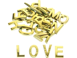 Juego De 26 Letras Autoadhesivas De 5 Cm, Fabricadas En Material Resistente Con Acabado Dorado.